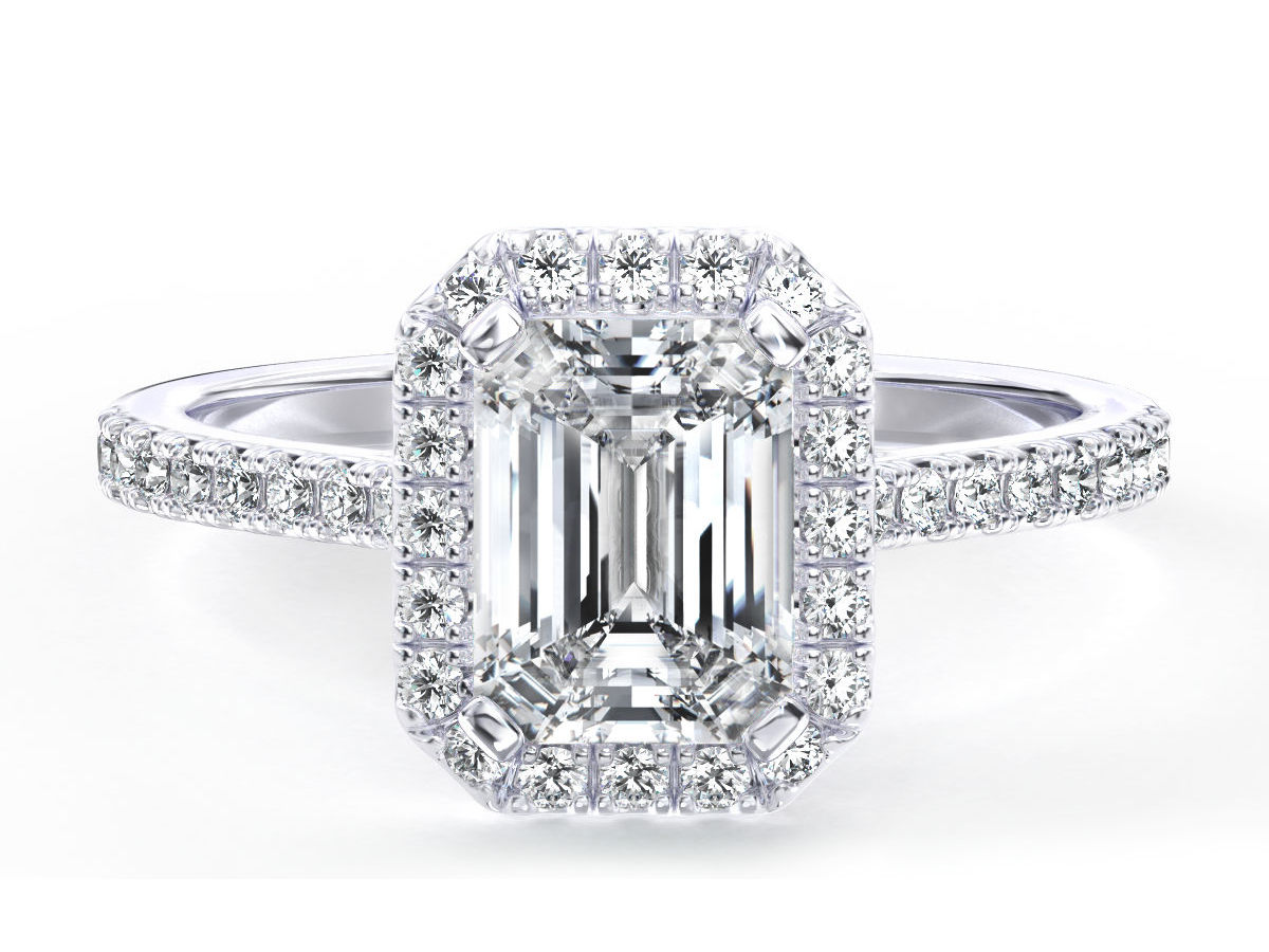 L0059 Jessica Halo Diamond Engagement Ring in White Gold L0059 Jessica Halo Diamond Engagement Ring in White Gold