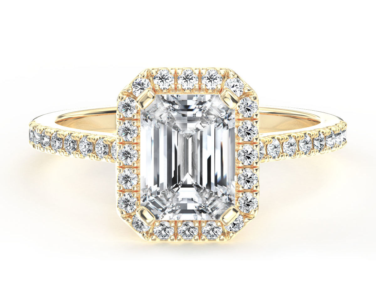 L0059 Jessica Halo Diamond Engagement Ring in Yellow Gold L0059 Jessica Halo Diamond Engagement Ring in Yellow Gold