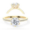 L0025 Evaline Accent Diamond Engagement in Yellow Gold