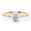 A1054 Aspen Accent Diamond Engagement in Yellow Gold