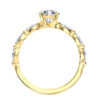 A1054 Aspen Accent Diamond Engagement in Yellow Gold Sideview