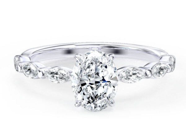 L0078 Aspen Accent Diamond Engagement in White Gold