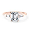 L0040 Naomi Three stone Diamond Engagement in Rose Gold