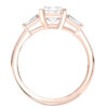 L0040 Naomi Three stone Diamond Engagement in Rose Gold Sideview