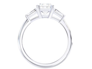 L0040 Naomi Three stone Diamond Engagement in White Gold Sideview
