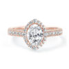 L0044 June Halo Diamond Engagement in Rose Gold