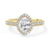 L0044 June Halo Diamond Engagement in Yellow Gold