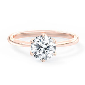 L0046 Olivia Solitaire Diamond Engagement in Rose Gold