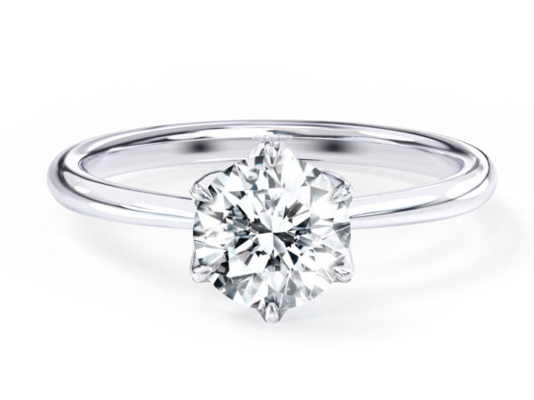 L0046 Olivia Solitaire Diamond Engagement in White Gold