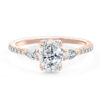 L0050 Vivian Three Stone Diamond Engagement in Rose Gold