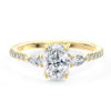 L0050 Vivian Three Stone Diamond Engagement in Yellow Gold