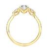 L0050 Vivian Three Stone Diamond Engagement in Yellow Gold Side-View